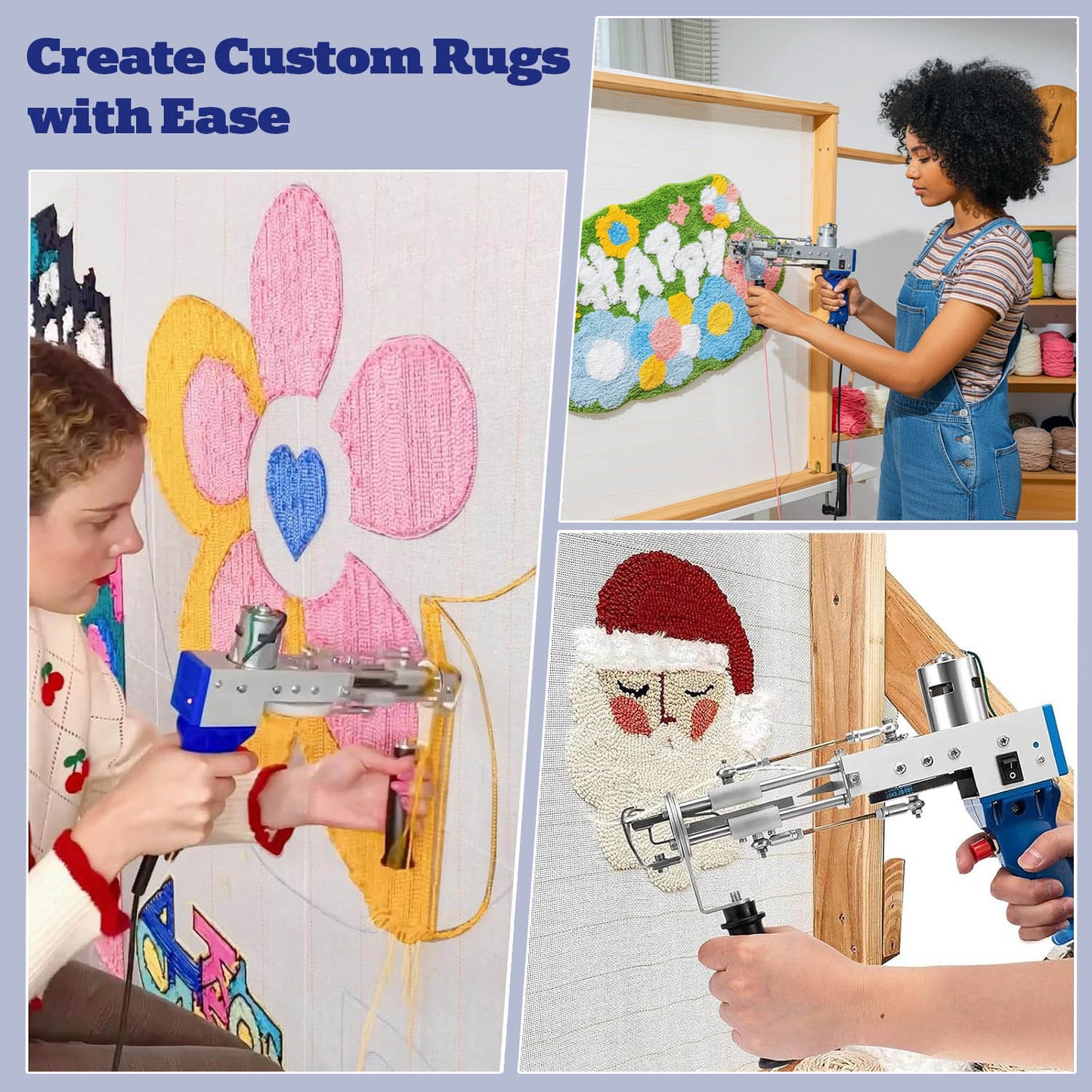 2-in-1 Rug Tufting Gun Kit with Carpet Trimmer – Complete Tufting Set