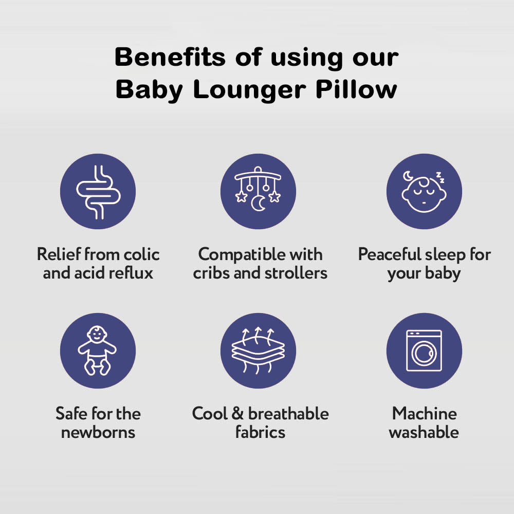 Anti-Spit Up Baby Lounger Pillow – 15° Incline Newborn Nest, Nursing & Feeding Support