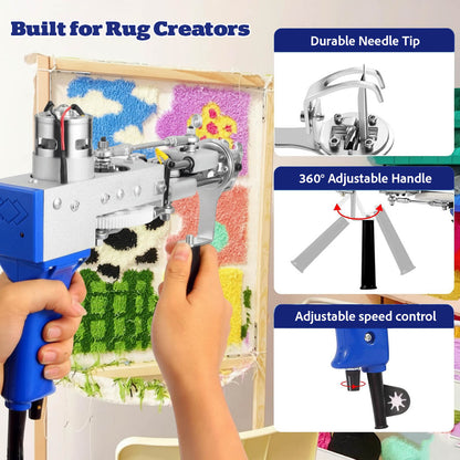 2-in-1 Rug Tufting Gun Kit with Carpet Trimmer – Complete Tufting Set