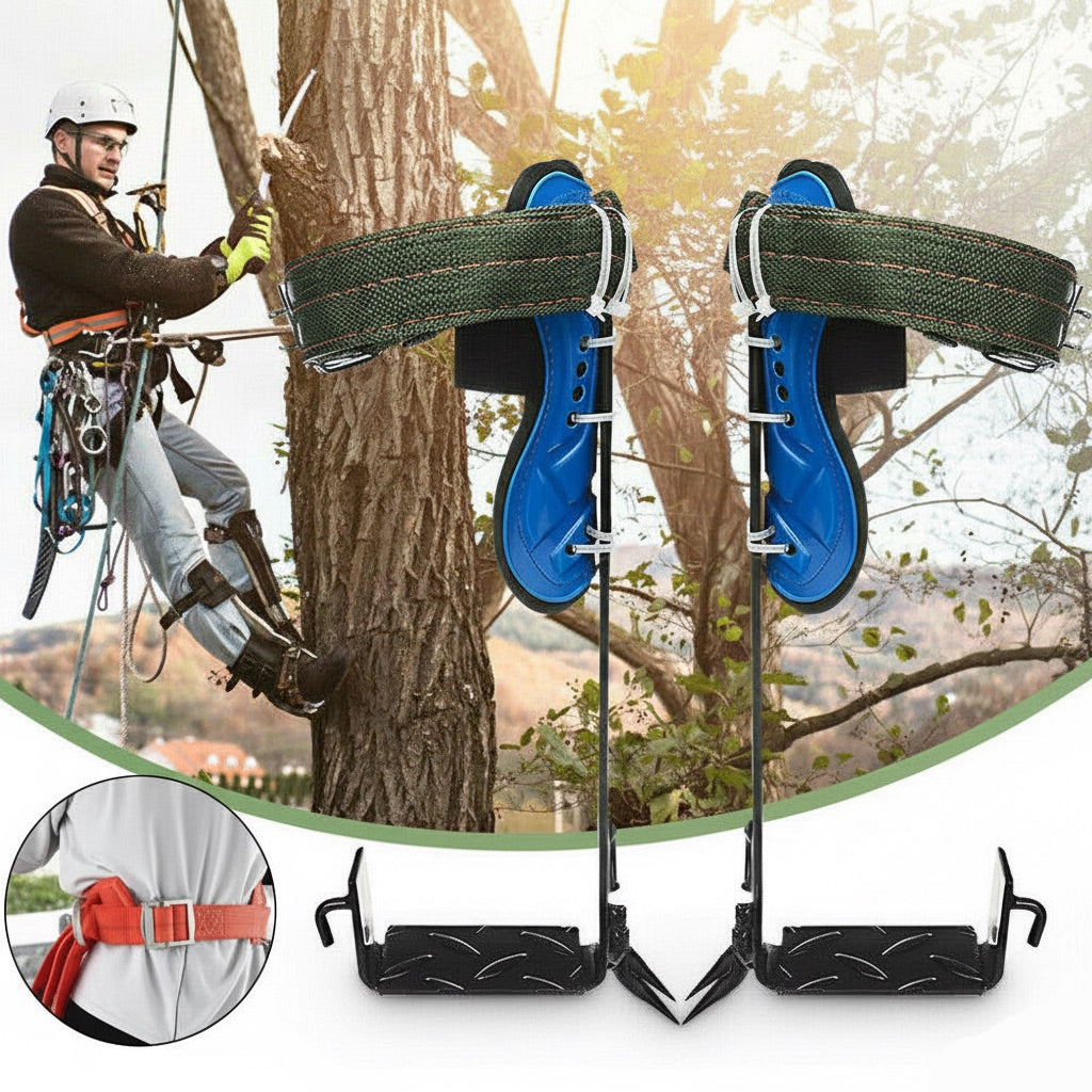 Heavy-Duty Tree Climbing Spikes with Safety Belt – Clauve