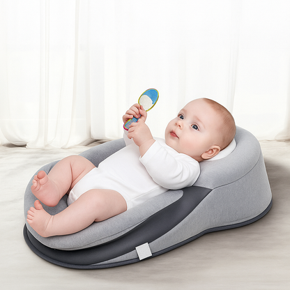 Anti-Spit Up Baby Lounger Pillow – 15° Incline Newborn Nest, Nursing & Feeding Support