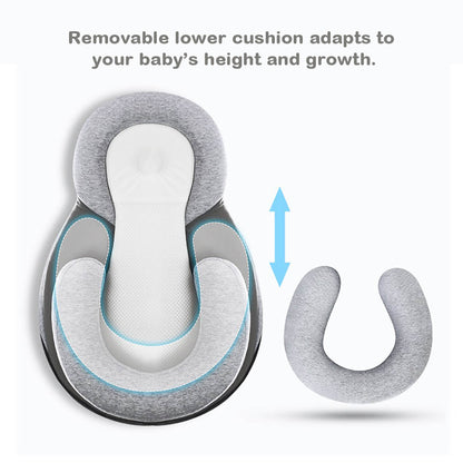 Anti-Spit Up Baby Lounger Pillow – 15° Incline Newborn Nest, Nursing & Feeding Support