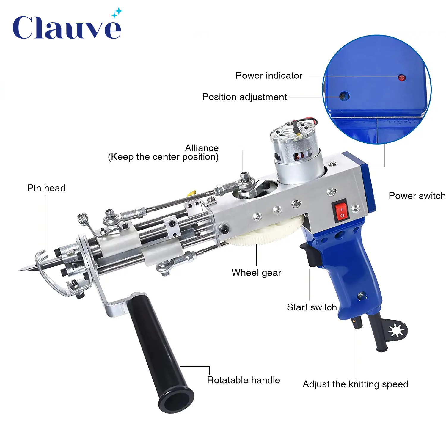2 in 1 Electric Carpet Tufting Gun and Loop Pile